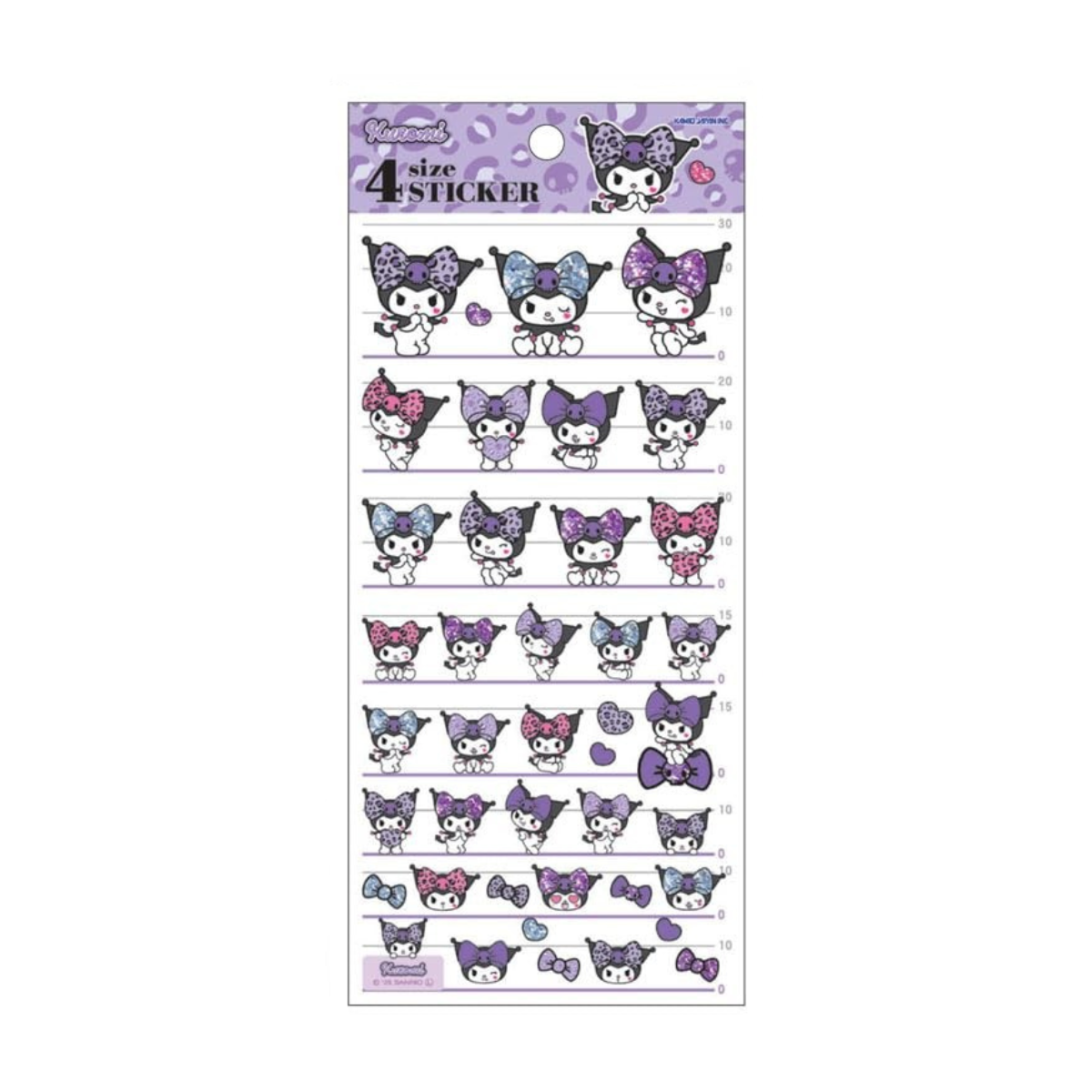 Kuromi Gyaru Leopard Print Sticker Sheet — Sanrio Kawaii Planner Stickers