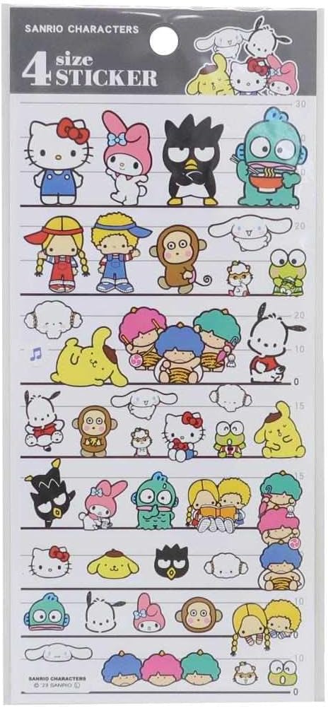 Sanrio Characters Multi-Size Sticker Sheet — Kawaii Japanese Planner Stickers (Kamio)