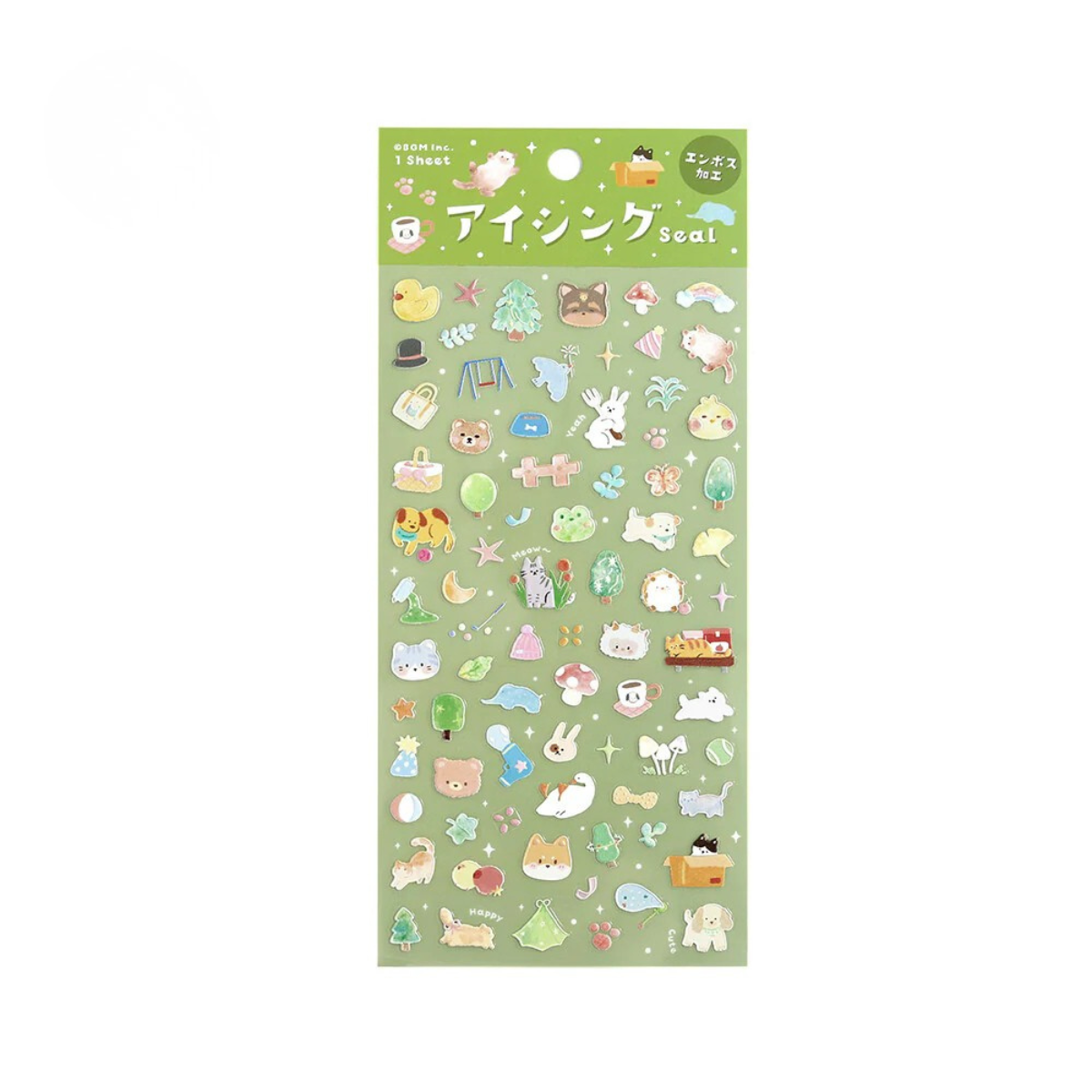 BGM Icing Animal Clear Sticker Sheet — Kawaii Japanese Planner Stickers