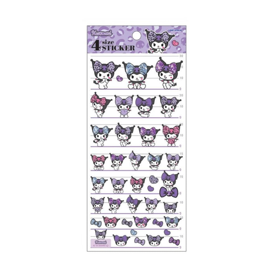 Kuromi Gyaru Leopard Print Sticker Sheet — Sanrio Kawaii Planner Stickers