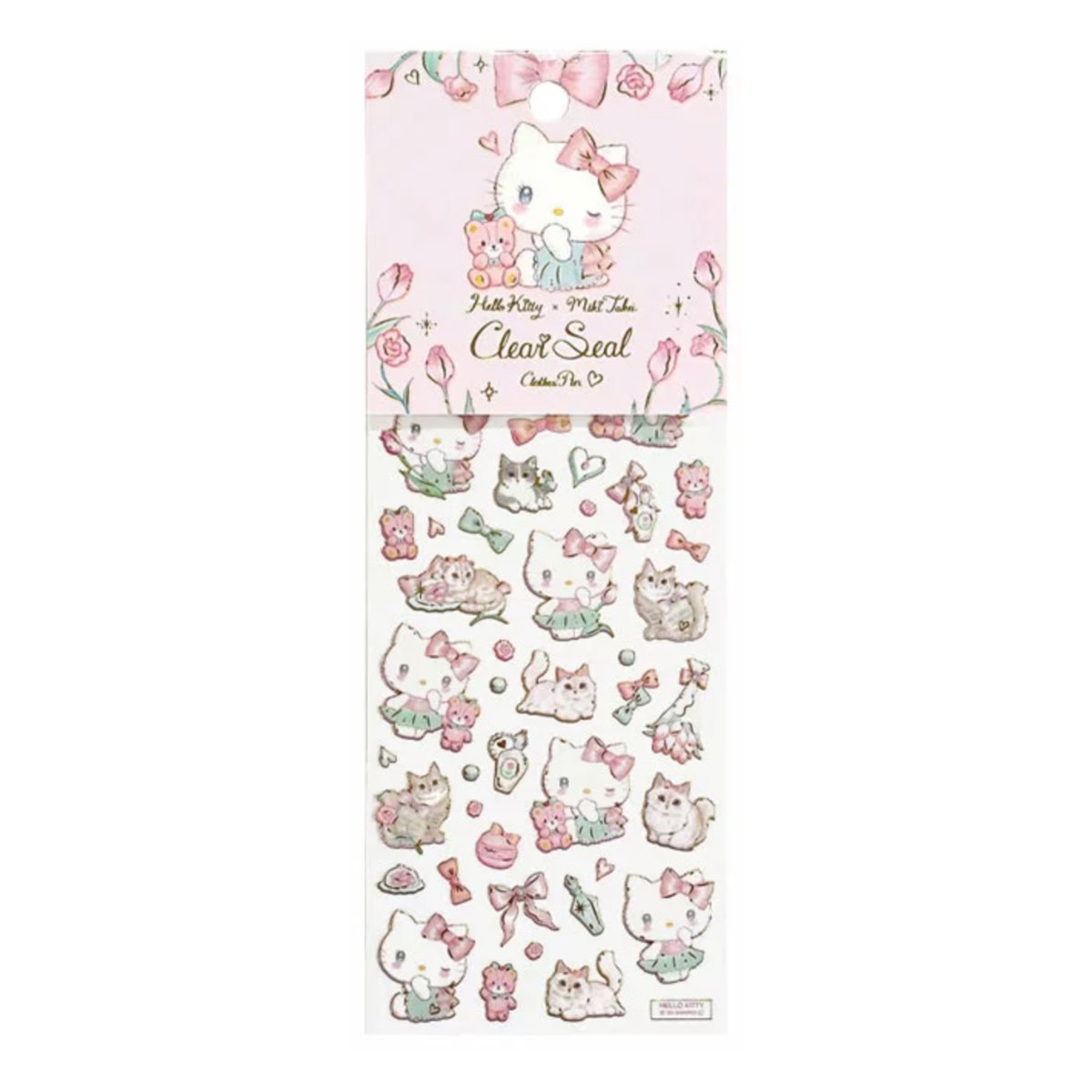 Hello Kitty x Miki Takei Clear Foil Sticker Sheet — Sanrio Kawaii Planner Stickers (4th Edition)