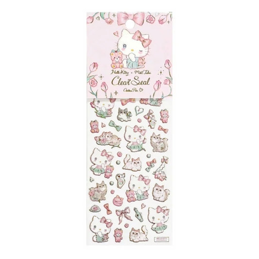 Hello Kitty x Miki Takei Clear Foil Sticker Sheet — Sanrio Kawaii Planner Stickers (4th Edition)