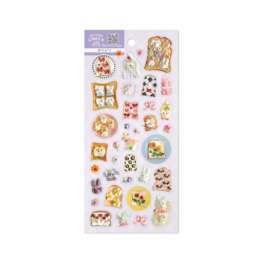 Higashi Chinatsu Cream Art Sticker Sheet — Kawaii Food & Animals | Creators Circus