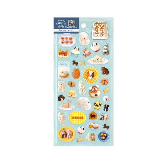 Frontier Creator Circus Maison Terrier Dog Sweets Transparent Sticker Sheet — Kawaii Japanese Stationery (Mint)