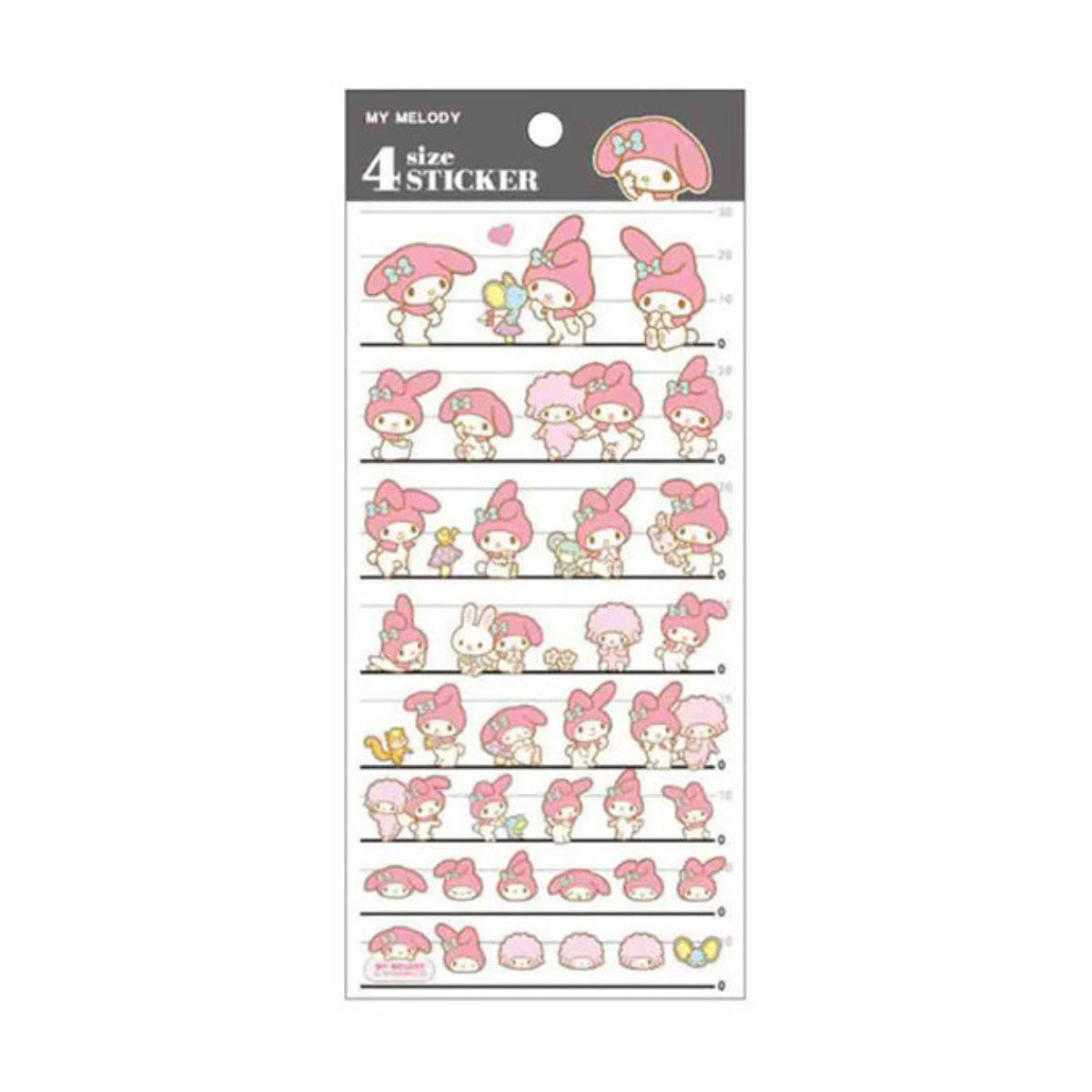 My Melody Multi-Size Sticker Sheet — Sanrio Kawaii Japanese Planner Stickers (Kamio)