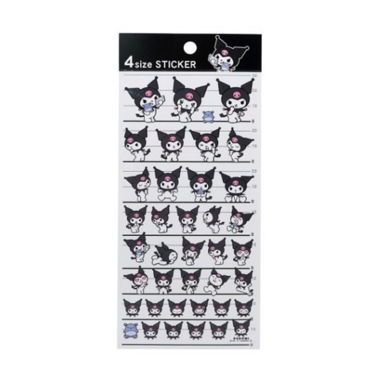 Kuromi Multi-Size Sticker Sheet — Sanrio Kawaii Japanese Planner Stickers (Kamio)