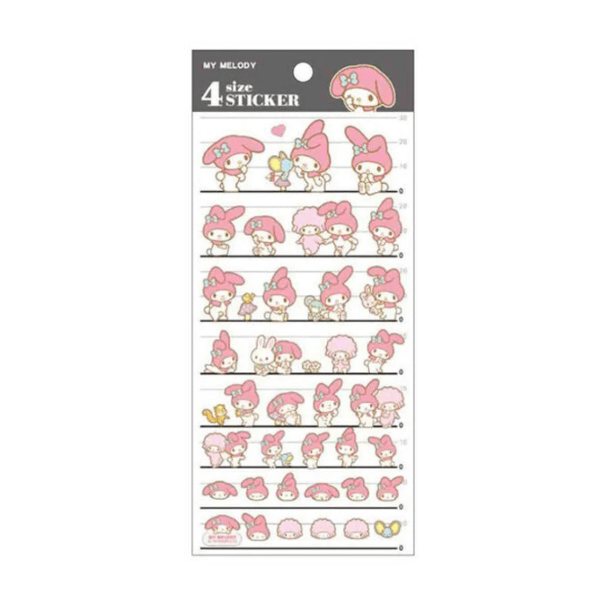 Kamio Japan My Melody Multi-Size Sticker Sheet — Kawaii Japanese Planner Stickers - Dream Beam